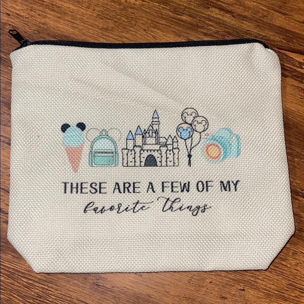 White Canvas Pouch “These are a few of my favorite things”